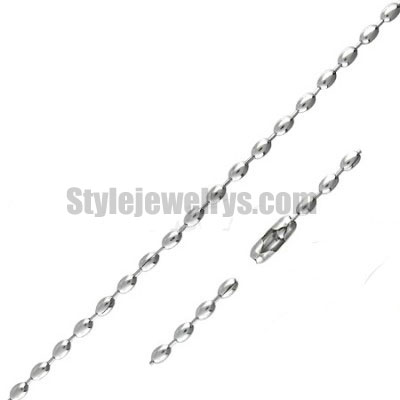 Stainless steel jewelry Chain 50cm - 55cm length oval ball link chain thickness 2.4mm ch360214 - Click Image to Close
